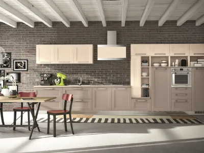 Cucina Classica lineare Alba 06 in legno laccato di Essebi