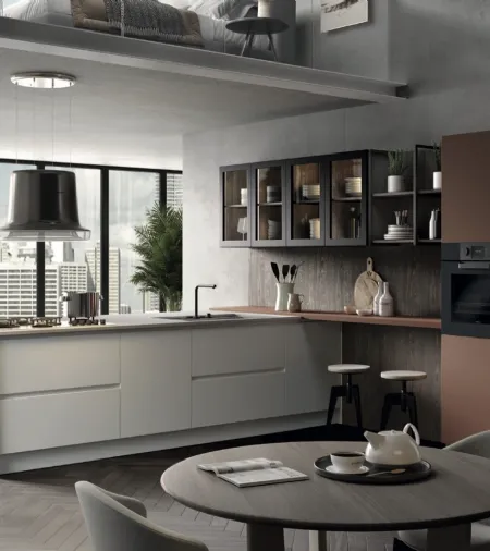 Cucina Moderna con penisola Seta 07 di Essebi