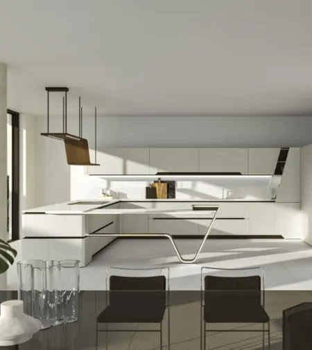 Cucina Design con penisola Vision 01 di Snaidero