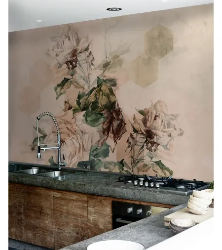 Carta da parati impermeabile per interno Le Bon Jardinier con motivo floreale di Wall&Decò