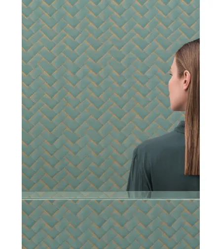 Carta da parati in tessuto non tessuto Yumi con grafica stilizzata di Wall&Decò