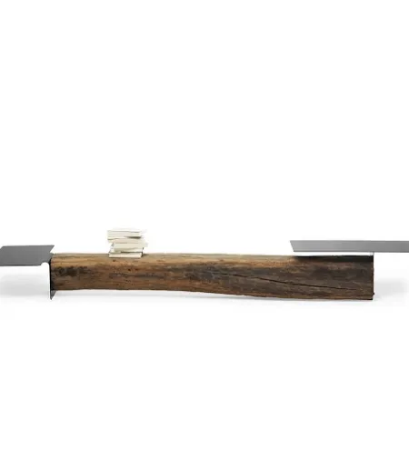Tavolino di design in legno e metallo Beam di Mogg