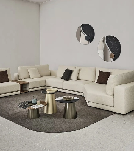 Specchio Luxor con elementi decorativi in SuperMarmo e legno di Bontempi