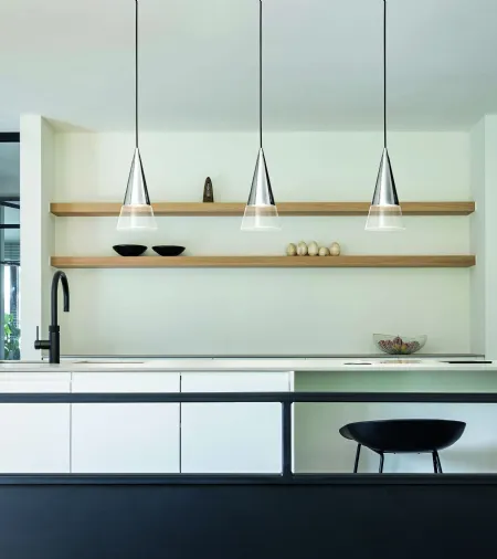 Lampada a sospensione Cono in metallo e vetro di Ideal Lux