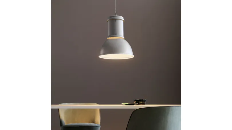 Lampada a sospensione in alluminio di Fontana Arte