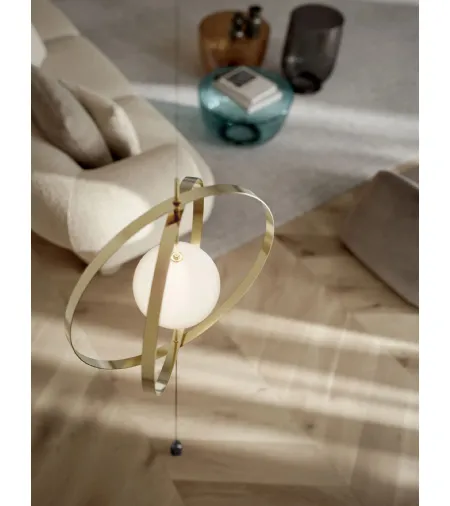 Lampada da terra Papillon Cielo-Terra in acciaio e vetro di Bontempi