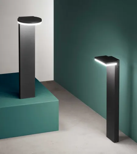 Lampada da terra per esterno in alluminio verniciato con diffusore in policarbonato opale Path di Ideal Lux