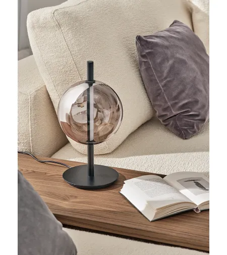 Lampada Sferatus da tavolo in vetro e acciaio di Bontempi