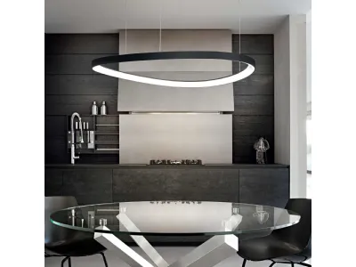 Lampada a sospensione Gemini in metallo con diffusore in policarbonato opale di Ideal Lux