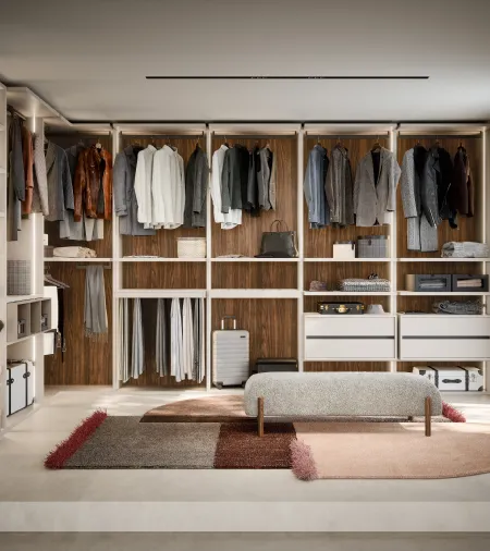 Cabina Armadio Ben in laccato opaco ed Ecolegno di Novamobili