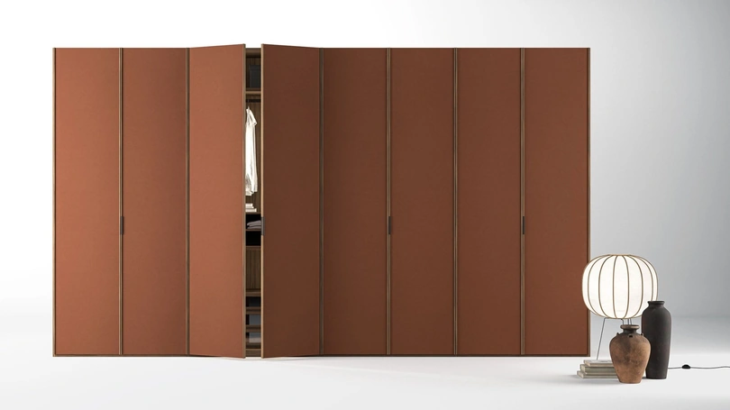 Armadio rivestito in tecnopelle Kyoto di Tagliabue Mobili