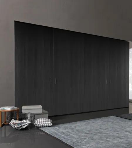Armadio a muro con anta scorrevole Tecno in nobilitato effetto legno di Misuraemme