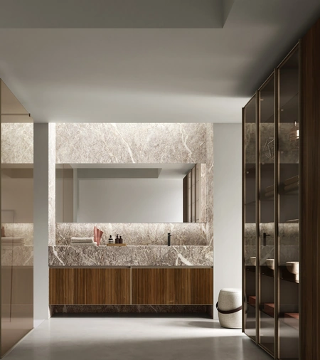 Mobile da Bagno sospeso Shape 20 in noce di Arcom