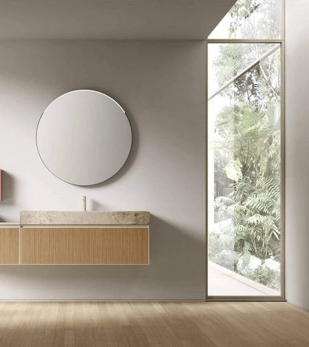 Mobile da Bagno sospeso Shape 21 in rovere di Arcom