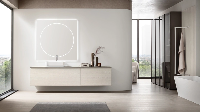 Mobile da Bagno sospeso Soul 21 in rovere sbiancato di Arcom