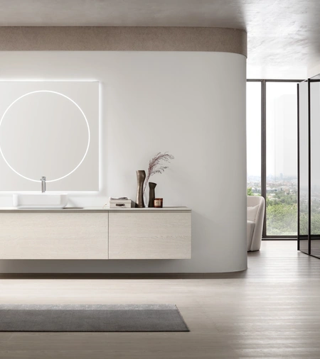 Mobile da Bagno sospeso Soul 21 in rovere sbiancato di Arcom