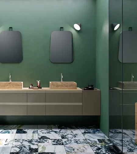 Mobile da Bagno Cartabianca in Opaco Fango di Cerasa