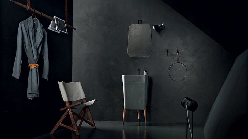 Lavabo Free 03 in tinta Metallico Ferro di Cerasa