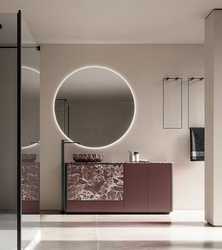 Mobile da Bagno Honey 01 in laccato e resina di Cerasa