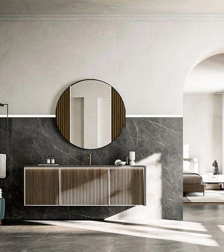 Mobile da Bagno sospeso Honey 03 in Noce Canaletto di Cerasa