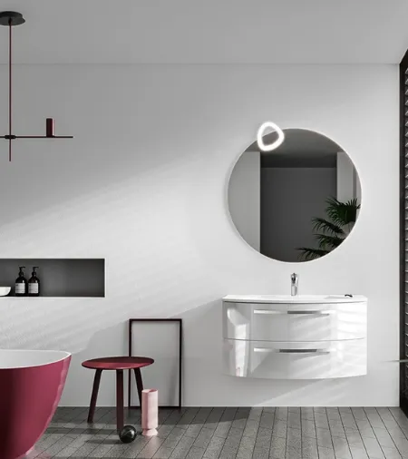 Mobile da Bagno Misura in laccato Bianco Lucido di Cerasa