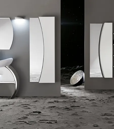 Mobile da Bagno Moon con base con Cassettone Bianco Lucido di Cerasa