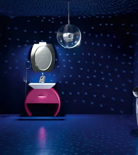 Mobile da Bagno Moon con base con Cassettone Rosa di Cerasa