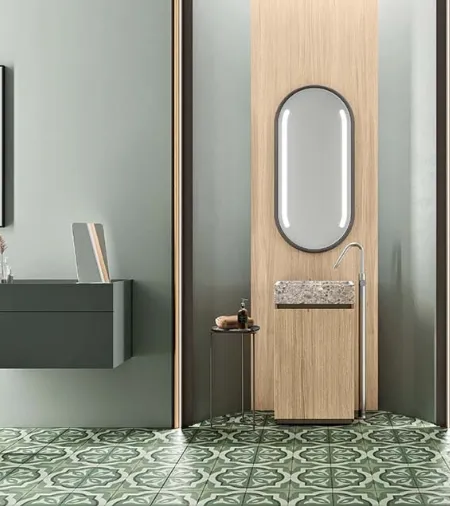 Mobile da Bagno Nerolab in Impiallacciato Rovere Chiaro di Cerasa