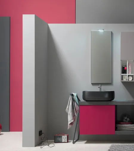 Mobile da Bagno sospeso laccato opaco E-Ly 54 di Arcom