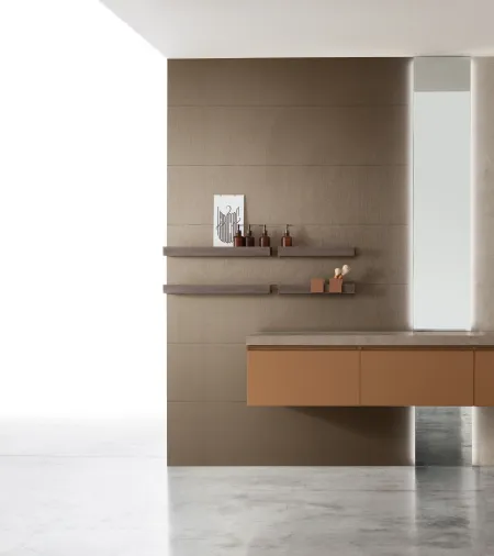 Mobile da Bagno sospeso laccato opaco Rail 01 di Arcom