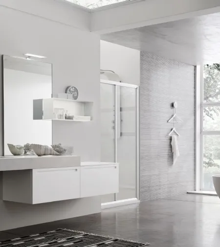 Mobile da Bagno sospeso laccato opaco Bianco Rush 28 di Arcom