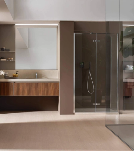 Mobile da Bagno sospeso Shape 25 in noce di Arcom