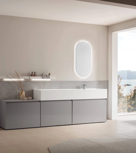 Mobile da Bagno in vetro laccato Shape 31 di Arcom