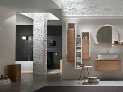 Mobile da Bagno sospeso in rovere naturale Soul 01 di Arcom