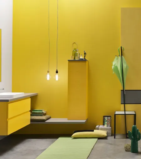 Mobile da Bagno sospeso laccato opaco Giallo Soul 51 di Arcom