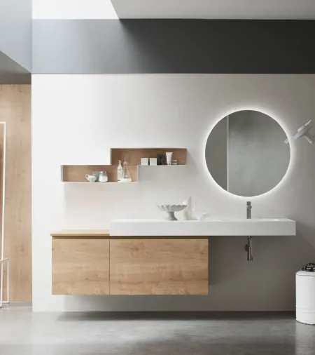 Mobile da Bagno sospeso in Rovere naturale Soul 69e di Arcom