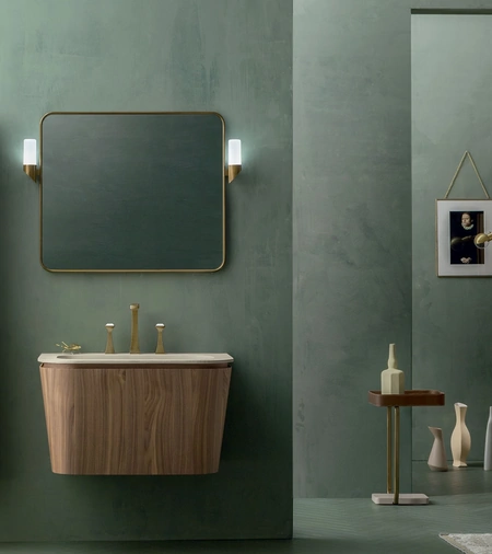 Mobile da Bagno sospeso Suede 02 in Noce Canaletto di Cerasa