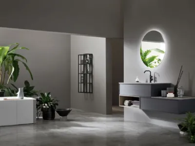 Mobile da Bagno sospeso in Frassino Grigio ombra Vanity 11 di Arcom