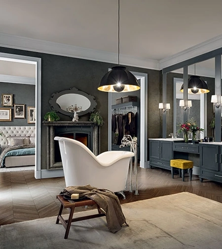 Mobile da Bagno York 02 in laccato Fumo di Londra di Cerasa