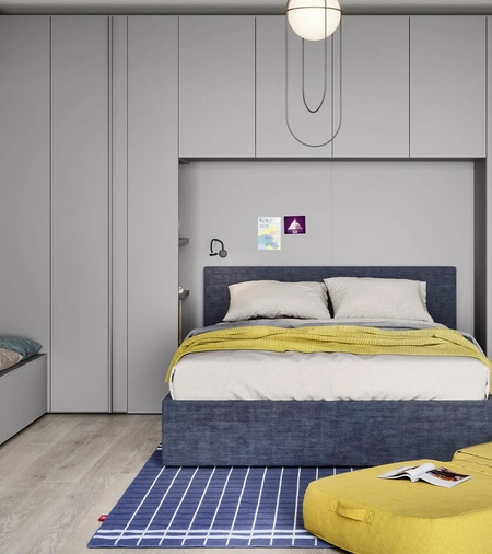 Cameretta a ponte con letto matrimoniale Arial di Nidi