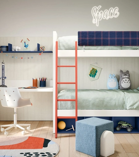 Cameretta con letti a castello Camelot di Nidi