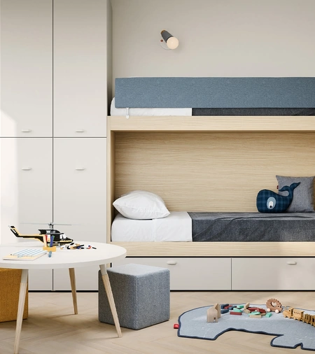 Cameretta con letti a castello Nuk di Nidi