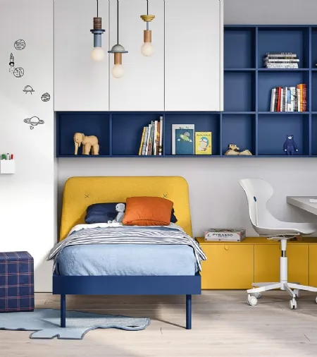 Cameretta a ponte con scrivania Kids space 24 in melaminico di Nidi