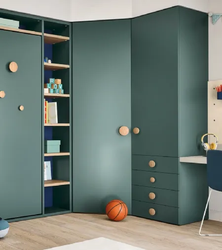 Cameretta componibile Kids space 28 in melaminico di Nidi