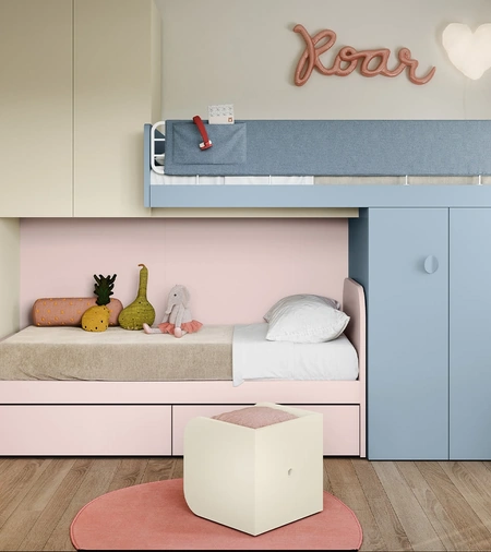 Cameretta con letti a soppalco di Nidi