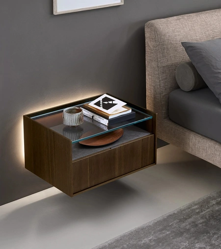 Comodino Cabaret Glass di Sangiacomo