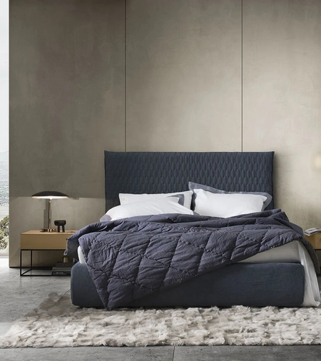 Letto in tessuto imbottito Allen 2 di Alf Da Frè