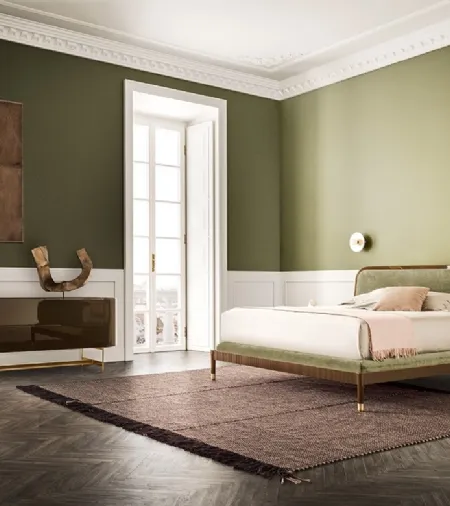 Letto con testiera in tessuto imbottito Amante di Pianca