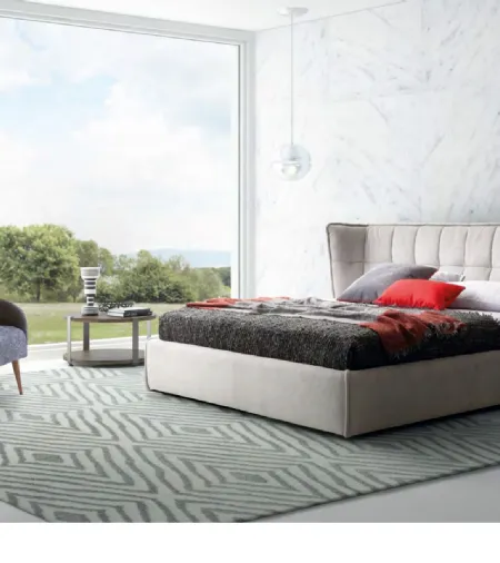 Letto Aspen con box contenitore e ampia testiera trapuntata di Le Comfort