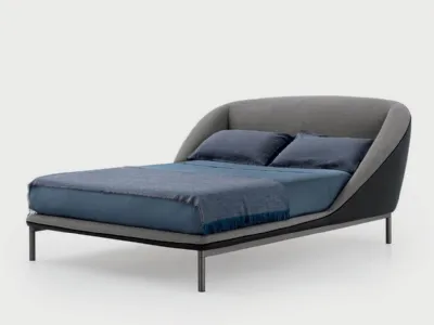 Letto in tessuto con testiera Domenica di Pianca